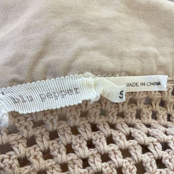 Blu Pepper Tan Utility Zip Jacket Crochet Back Women’s Small - Picture 7 of 8